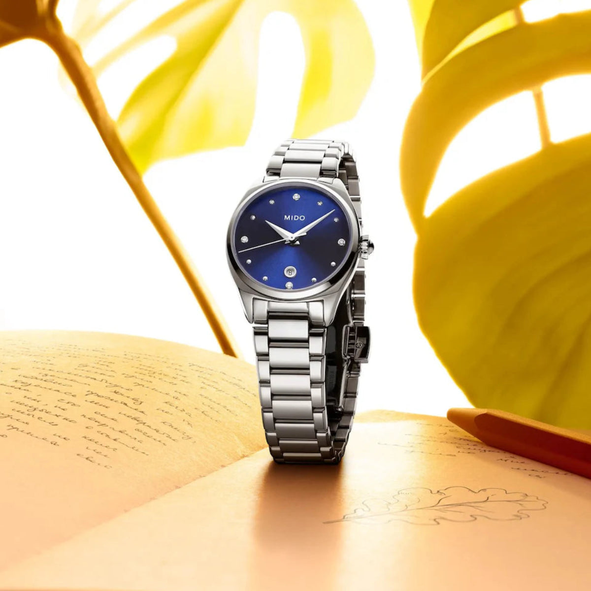 Mido Belluna Diamonds Royal Blue Dial  Ladies Watch - M024.110.11.046.00