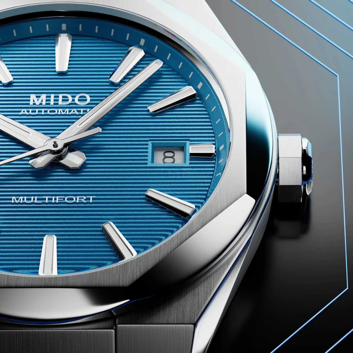 Mido Multifort 8 One Crown Turquoise Dial Men's Watch - M055.507.11.041.00
