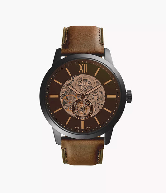 Fossil Townsman Black Men's Skeleton Mechanical Watch- ME3155