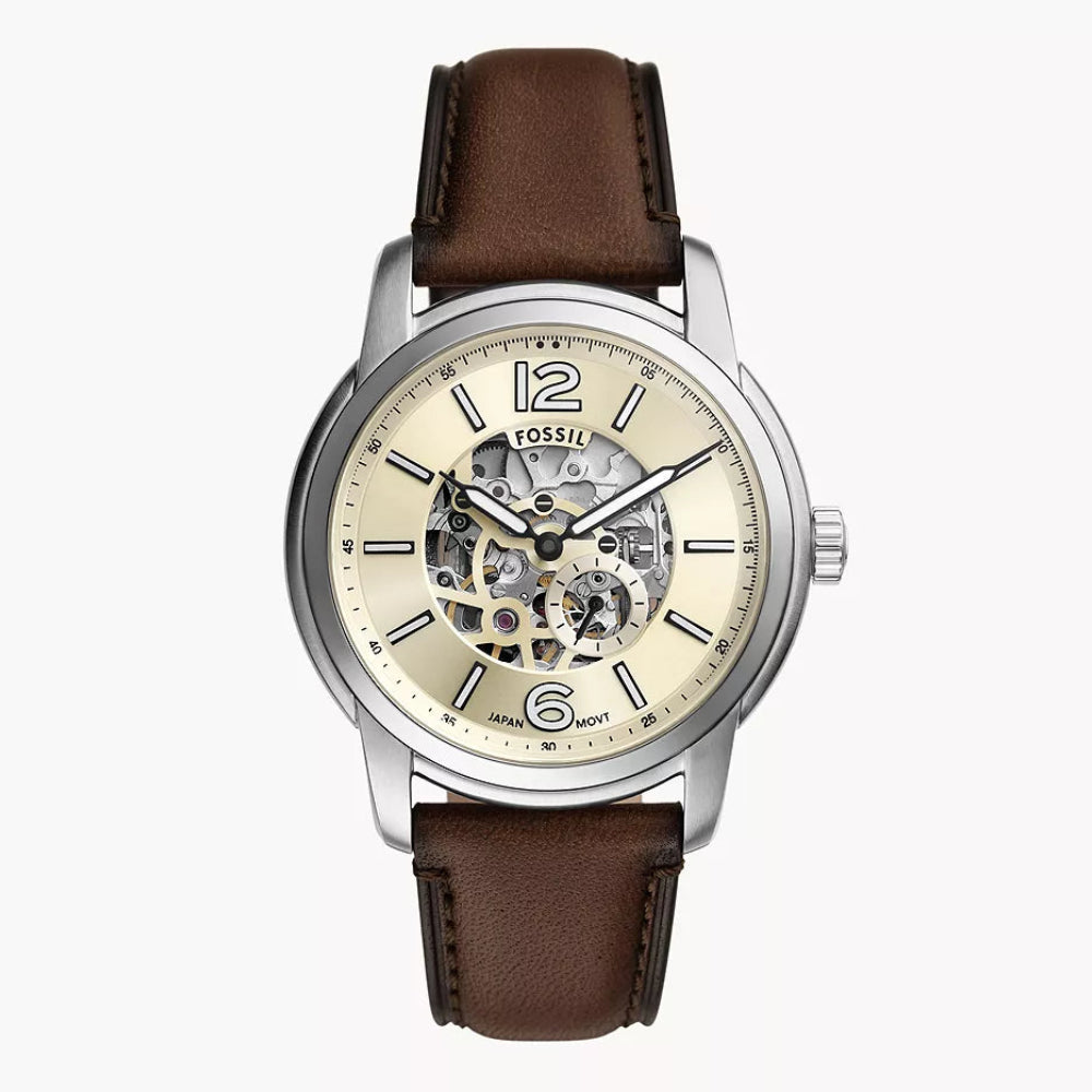 Fossil Heritage Automatic Brown Leather Men's Watch - ME3264