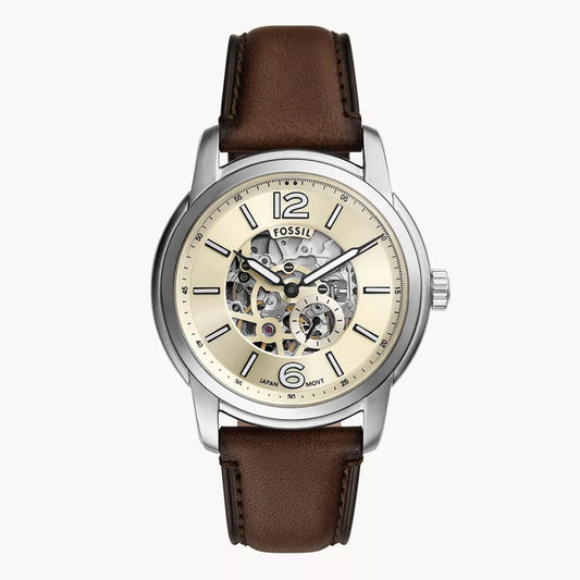 Fossil Heritage Automatic Brown Leather Men's Watch - ME3264
