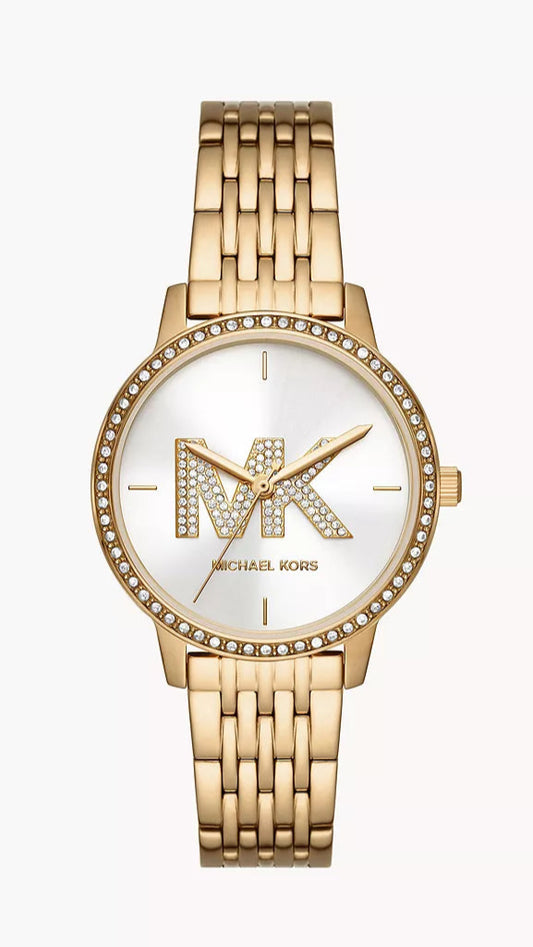 Michael Kors Three-Hand Gold-Tone Stainless Steel Ladies Watch - MK1051