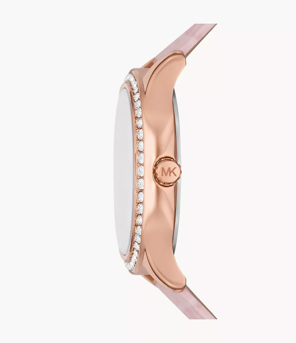 Michael Kors Sage Three-Hand Rose Gold Ladies Watch- MK4820