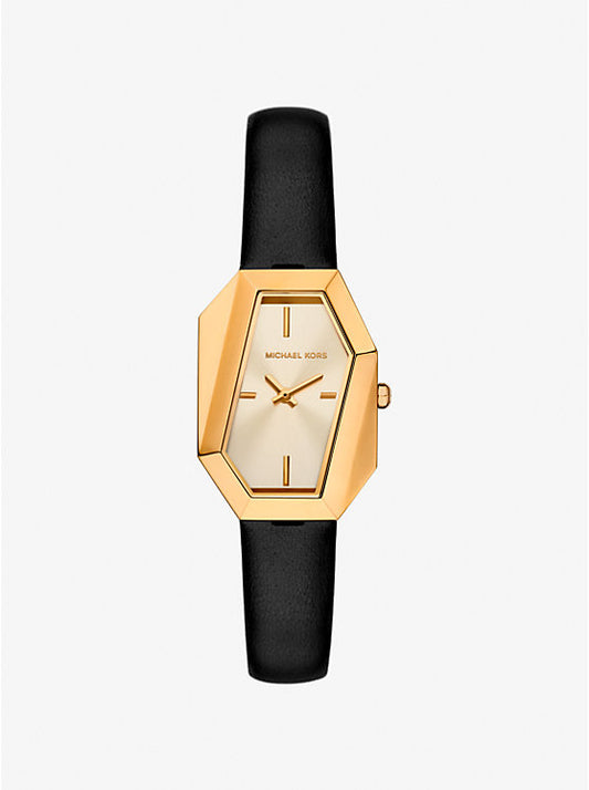 Michael Kors Suri Gold-Tone and Leather Strap Ladies Watch - MK4880