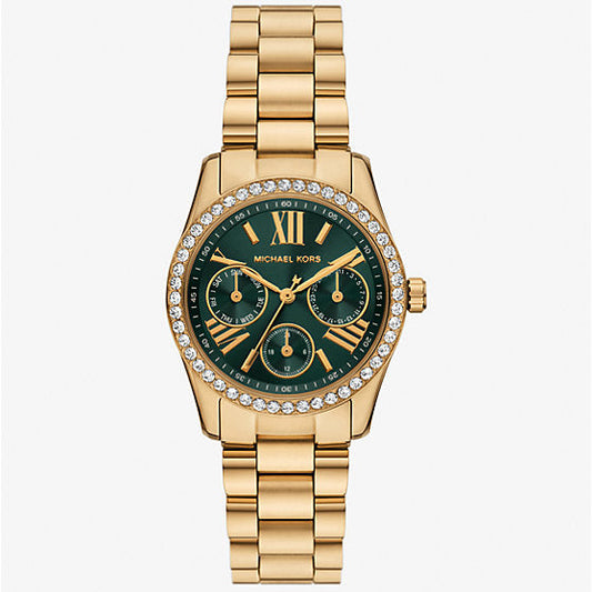 Michael Kors Mini Lexington Gold-Tone Green Dial Ladies Watch - MK4924