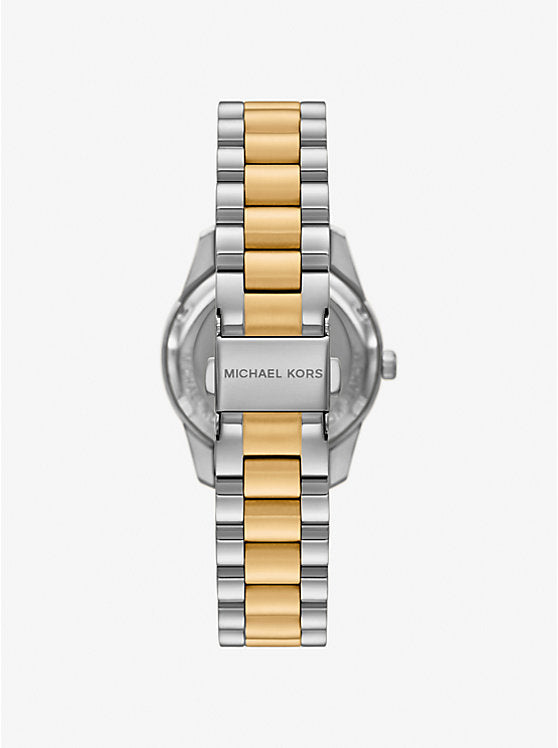 Michael Kors Mini Lexington Pavé Two-Tone Black Dial Ladies Watch - MK4925