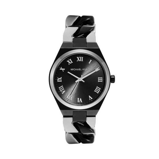 Michael Kors Lennox Two Tone Analogue Black Dial Ladies Watch - MK7502