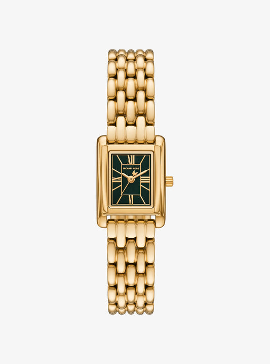 Michael Kors  Noir-Hued Dial Petite Essex Gold-Tone Ladies Watch - MK7632