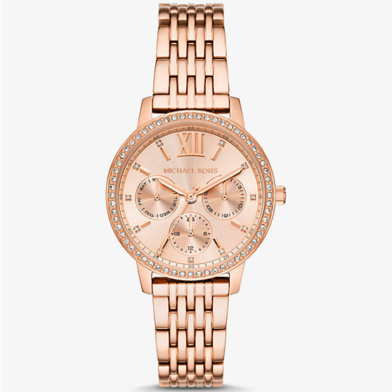 Michael Kors Melissa Pavé Rose Gold-Tone Watch - MKO1081