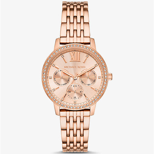 Michael Kors Melissa Pavé Rose Gold-Tone Watch - MKO1081