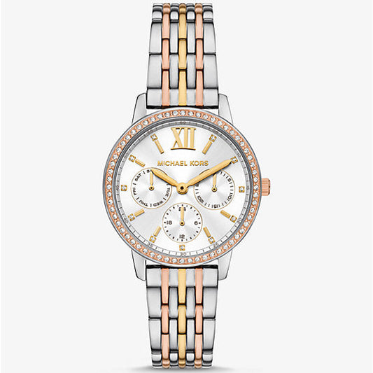 Michael Kors Melissa Tri-Tone White Dial Ladies Watch - MKO1117