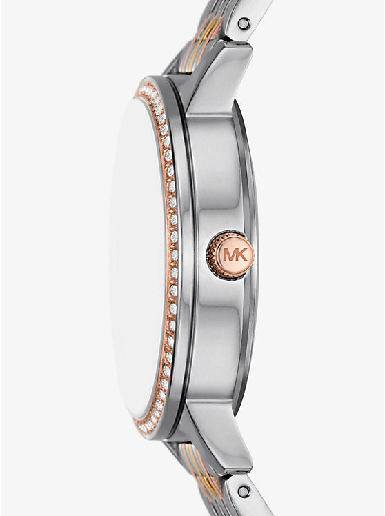 Michael Kors Melissa Tri-Tone White Dial Ladies Watch - MKO1117