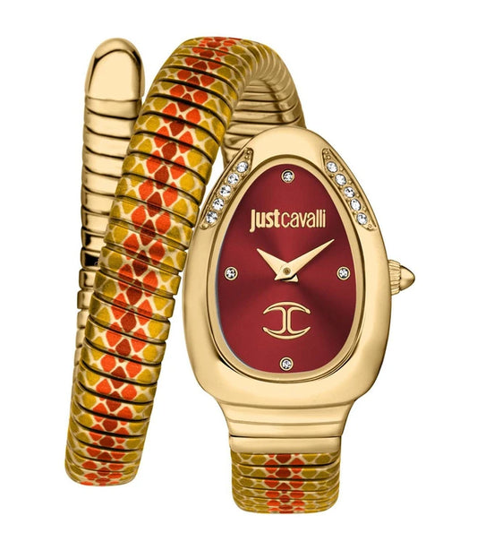 Just Cavalli Pelle Solo Red Dial Ladies watch- JC1L251M0045