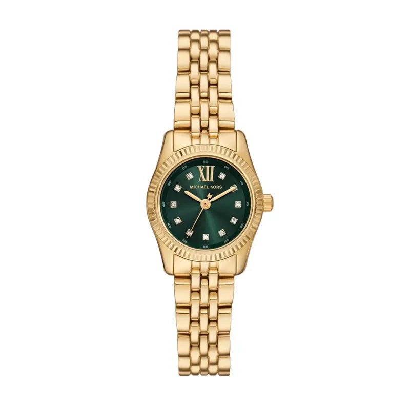 Michael Kors Petite Lexington Green Dial Ladies Watch - MK4842