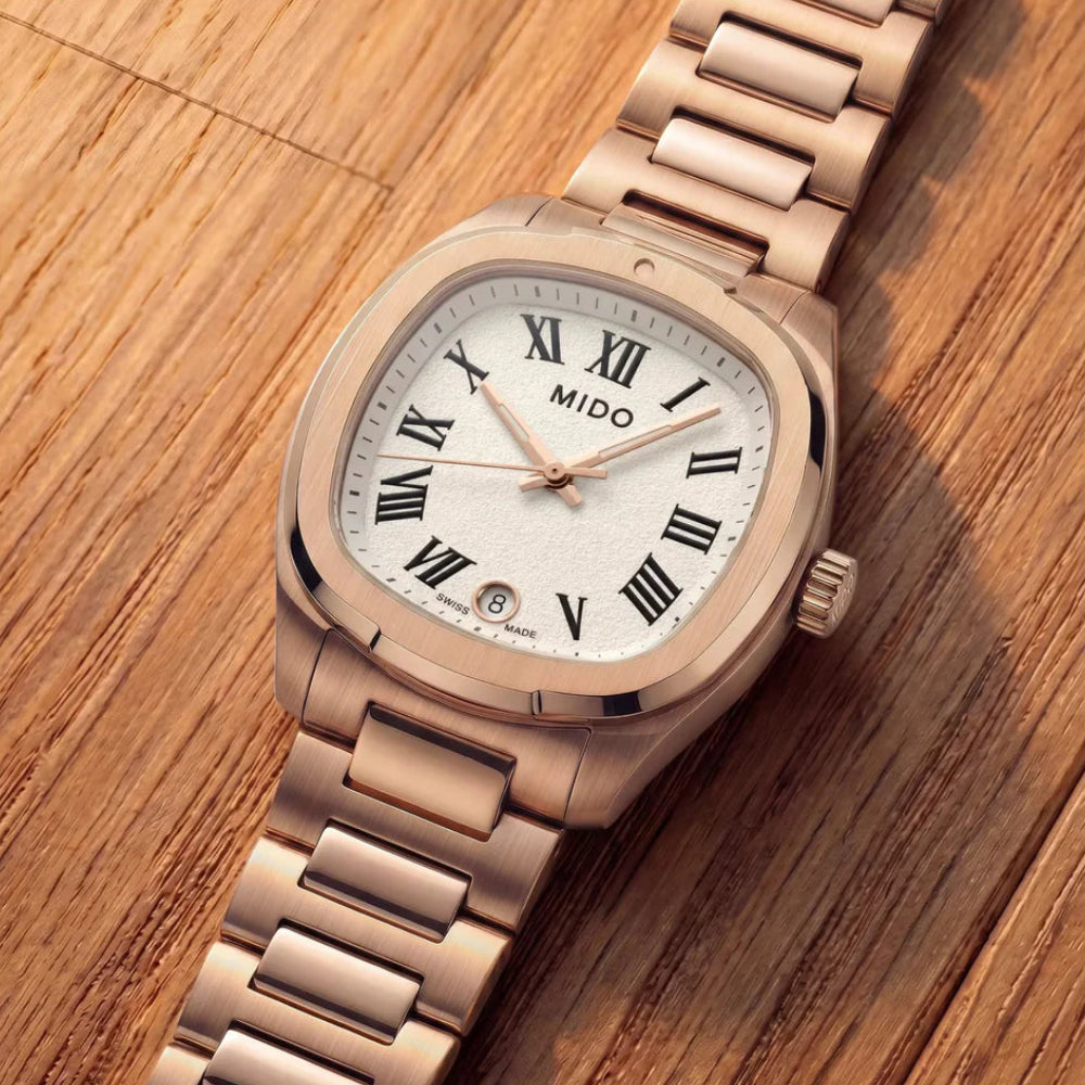Mido Multifort TV-shaped White Dial 28mm Ladies Watch - M049.110.33.263.00