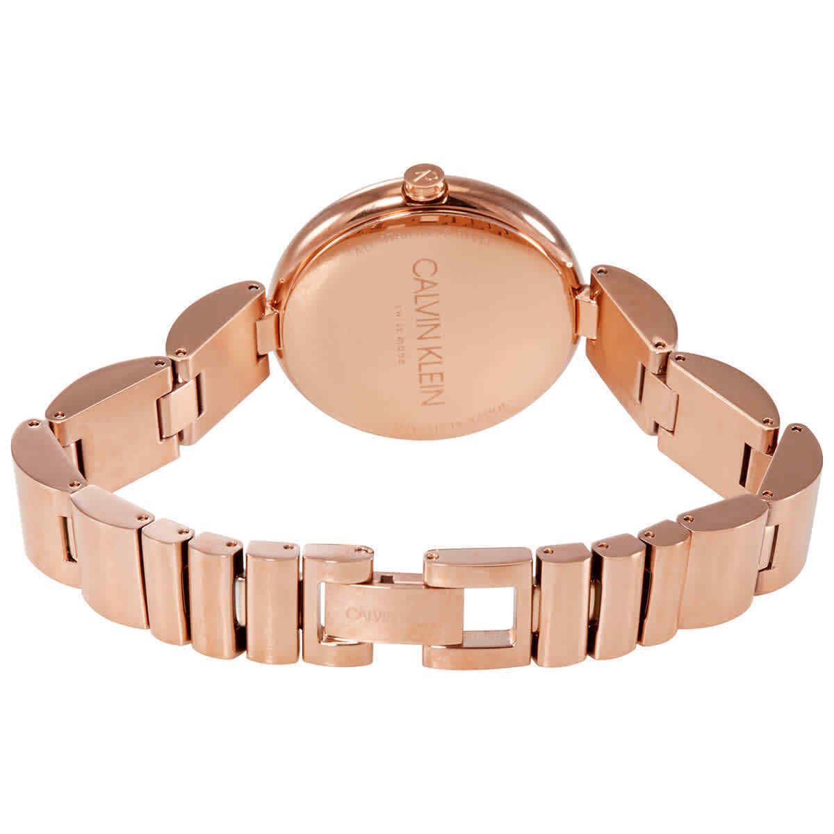 Calvin Klein Rose Gold Wavy Watch For Women - K9U23646