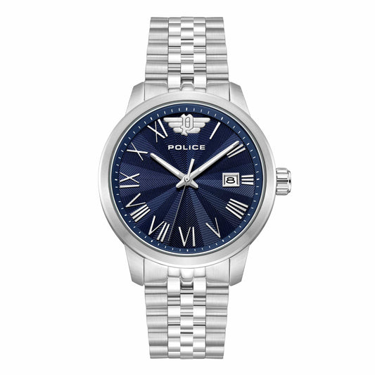 POLICE Blue Sunray Diel Steel Metal Bracelet Men's Watch-PEWJH0021303