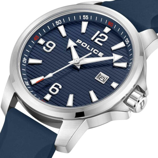 POLICE Blue Diel Blue Silicon Strap Men's Watch-PEWJN0020901