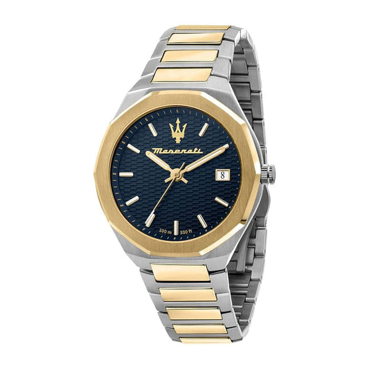 Maserati Stile Two Tone Men's Blue Dial Watch- R8853142008