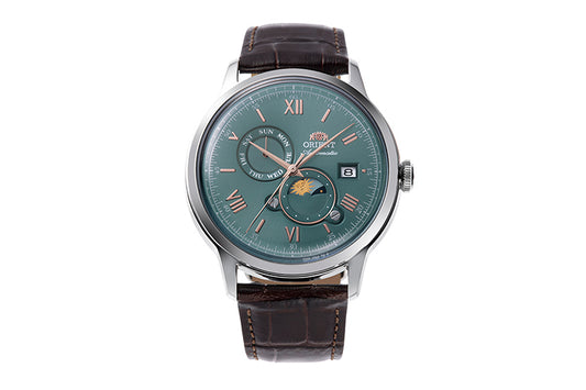Orient Bambino Sun & Moon Green Dial Automatic Men's Watch - RA-AK0805E30B