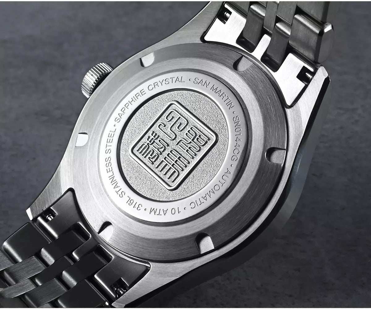 San Martin Blue-Green Dial Men's Watch - SN0144