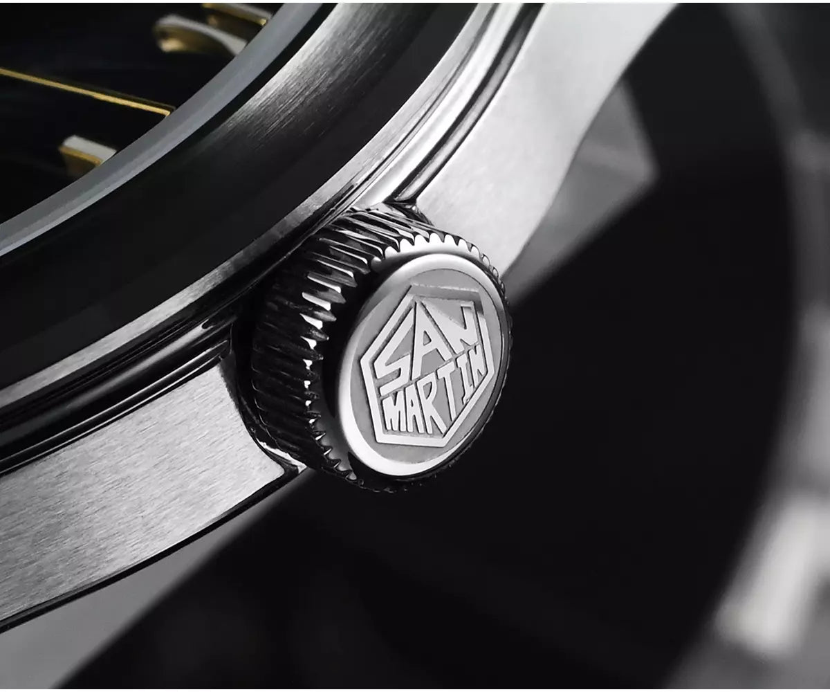 San Martin Blue-Green Dial Men's Watch - SN0144