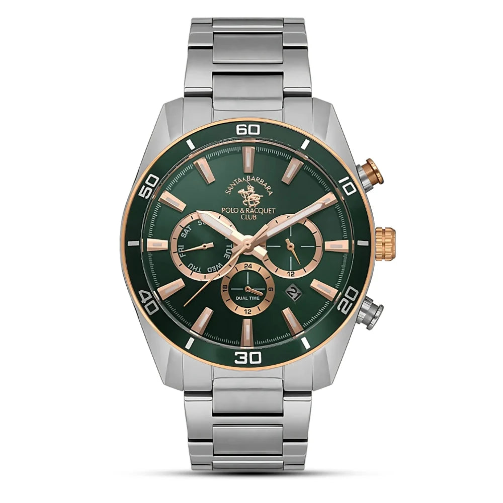 Santa Barbara Polo & Racquet Club  Green Dial Men's Watch - SB.1.10498-3