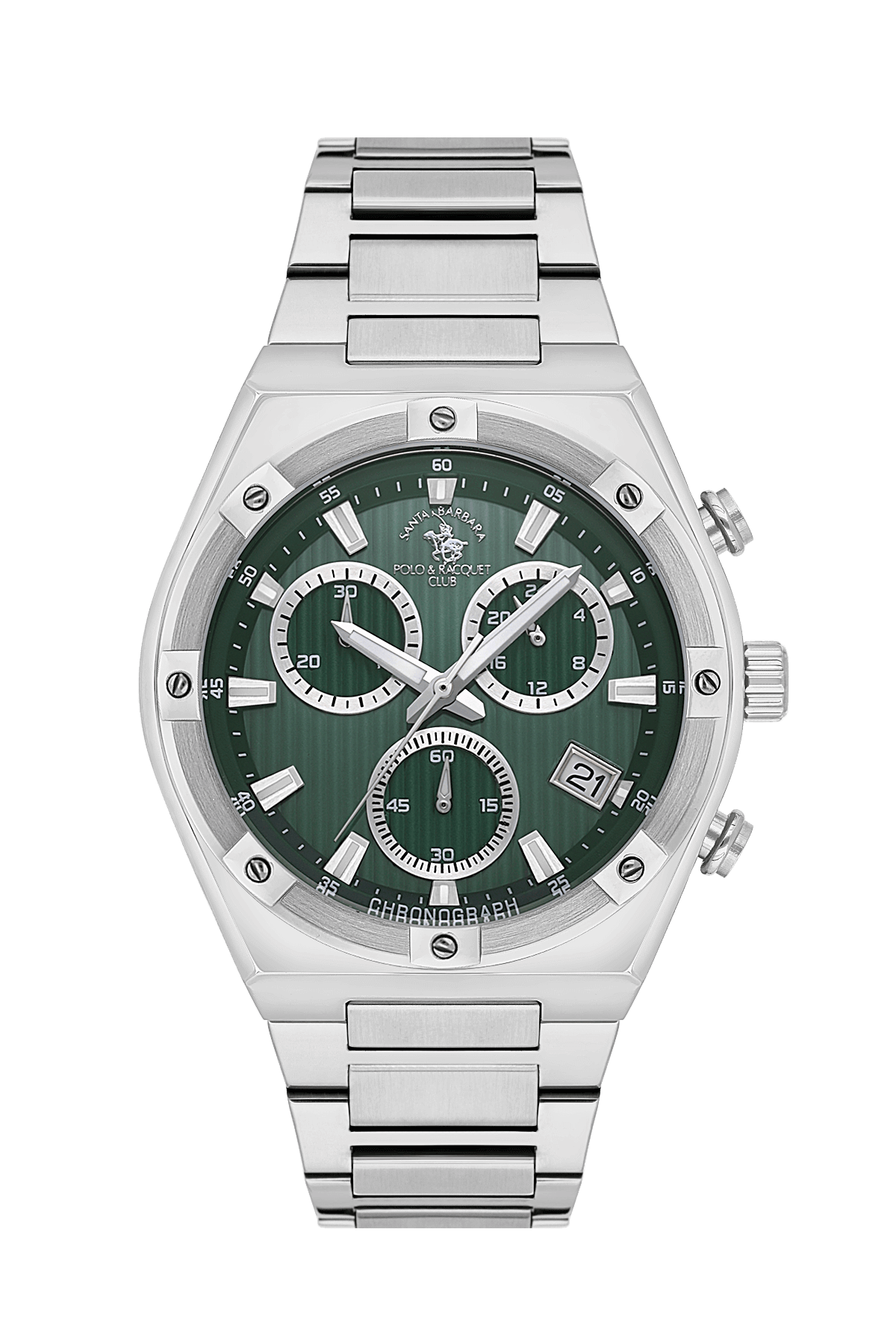 Santa Barbara Polo Club Green Dial Men's Chronograph Watch- SB.1.10583-3