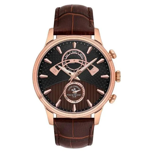 Santa Barbara Polo & Racquet Club Black / D. Brown Dial Men's Watch - SB.1.10593-4