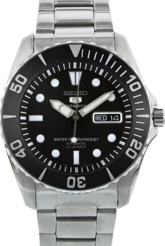 Seiko 5 Sports Automatic  Sea Urchin Black Dial Men's Automatic Watch-   SNZF17