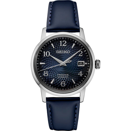 Seiko Presage Cocktail Time Manhattan Blue Dial Men's Watch- SRPE43J1