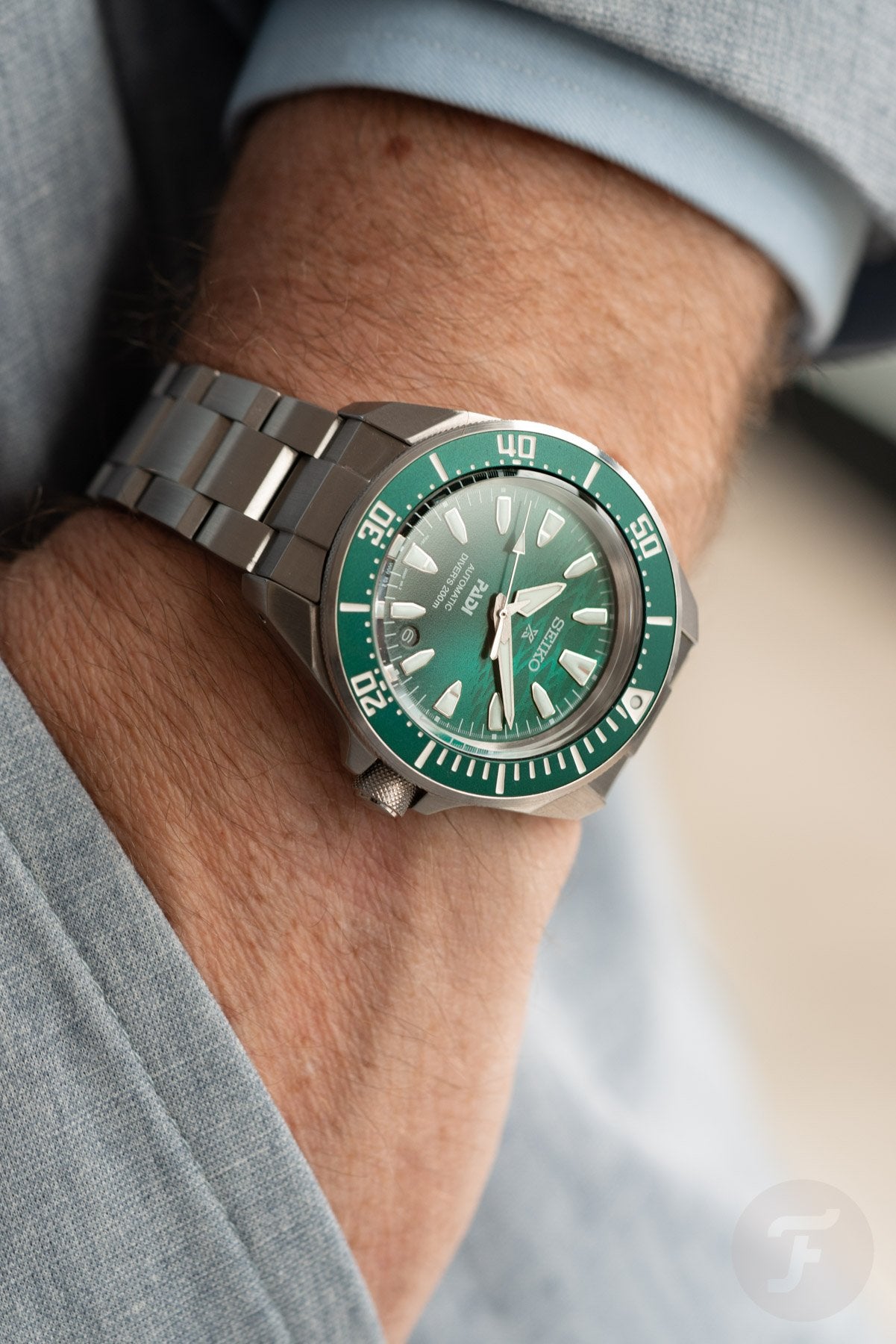 Seiko Prospex PADI 60th Anniversary 4R Compact Mechanical Diver’s in Underwater Green Dial Men's Watch -  SRPL53