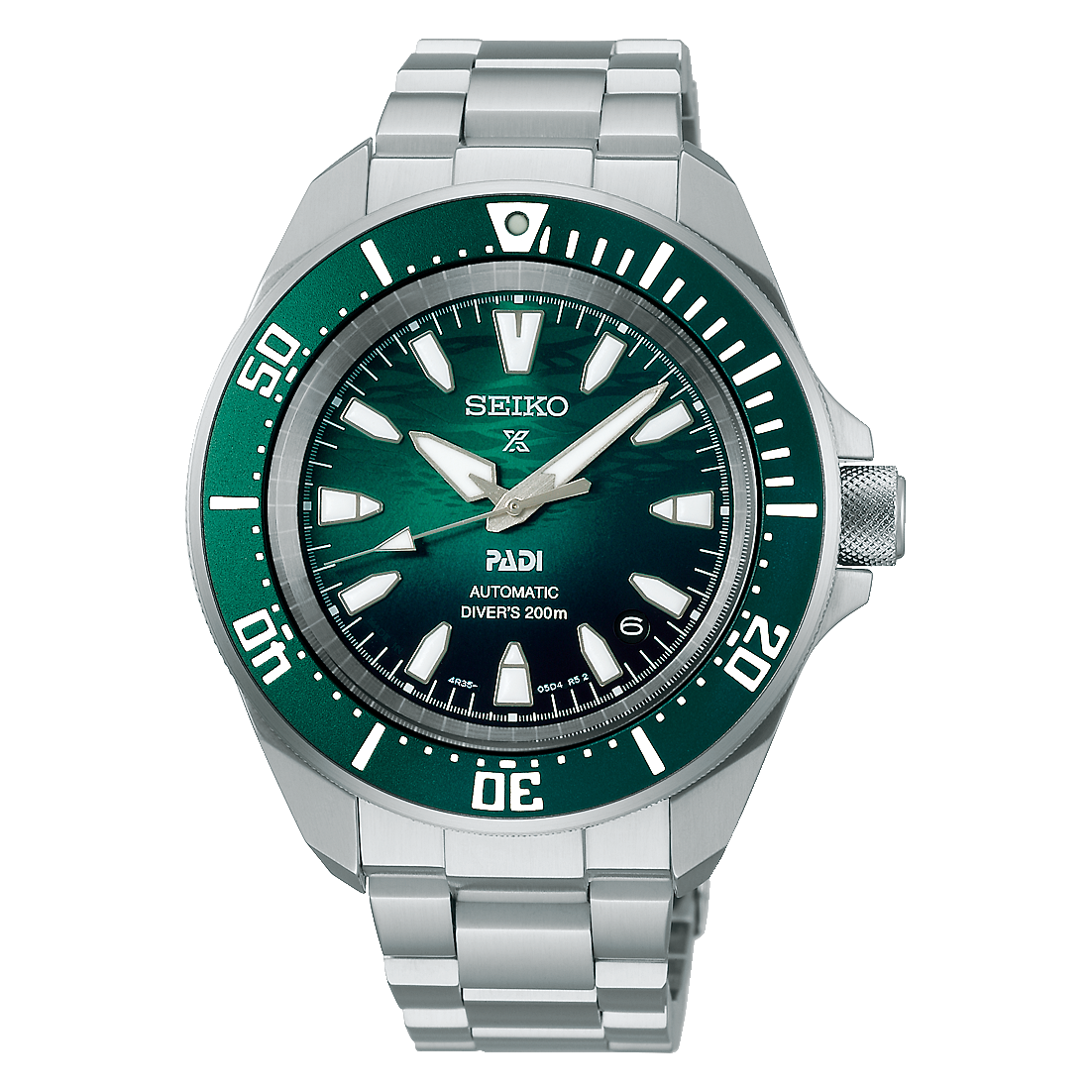 Seiko Prospex PADI 60th Anniversary 4R Compact Mechanical Diver’s in Underwater Green Dial Men's Watch -  SRPL53