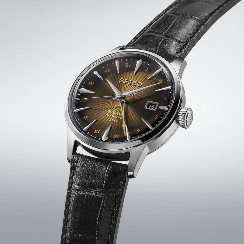 Seiko Presage Cocktail Time GMT Brown Dial Men's Automatic Watch - SSK039
