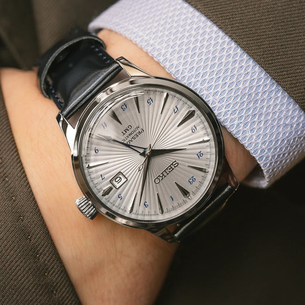 Seiko Presage Cocktail Time GMT White Dial Men's Automatic Watch - SSK049