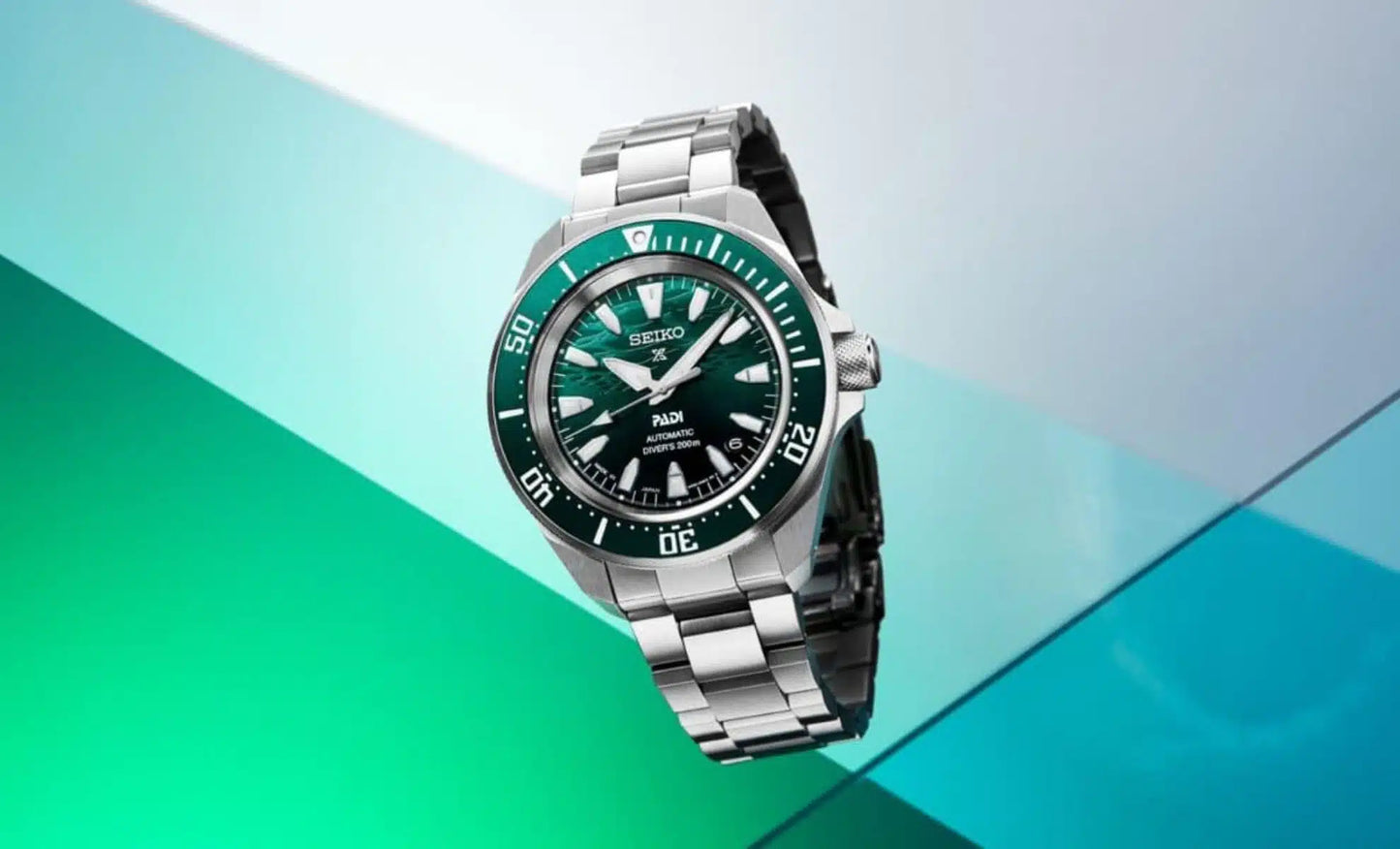 Seiko Prospex PADI 60th Anniversary 4R Compact Mechanical Diver’s in Underwater Green Dial Men's Watch -  SRPL53