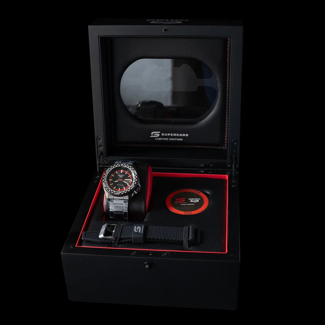 Seiko 5 Sports Supercar Collaboration ‘Limited Edition’ Black Dial Men's Watch - SRPL01