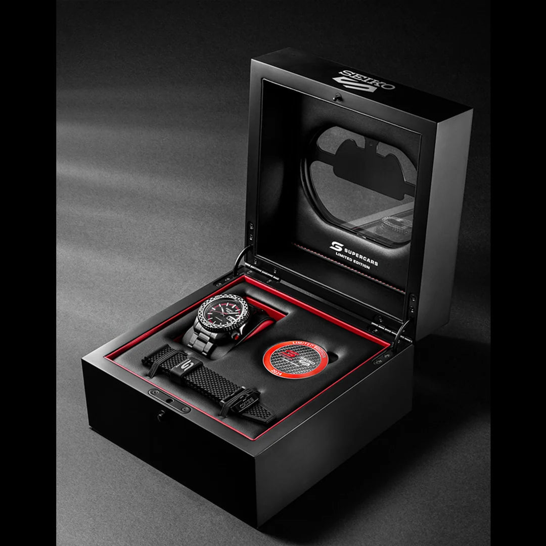 Seiko 5 Sports Supercar Collaboration ‘Limited Edition’ Black Dial Men's Watch - SRPL01