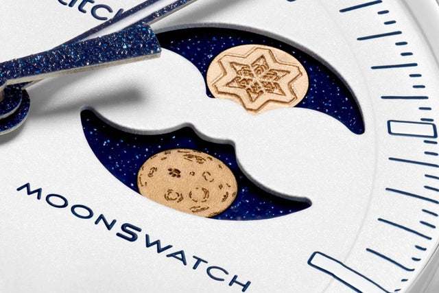 Omega x Swatch MISSION TO EARTHPHASE - MOONSHINE GOLD White Dial Men's Watch - S033W701L