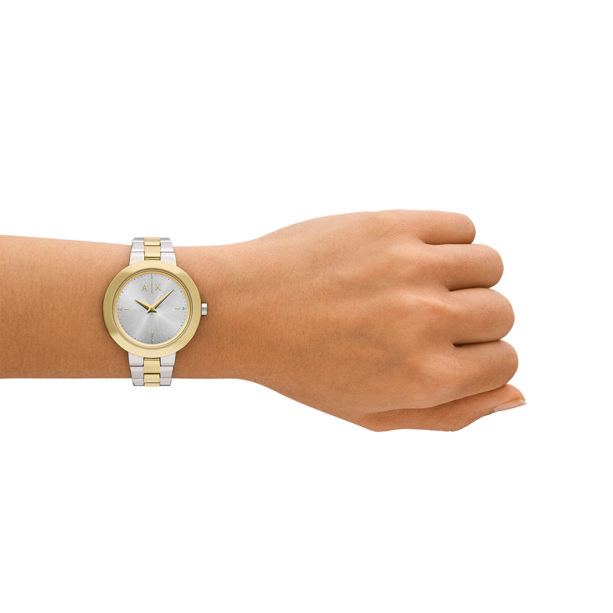 Armani Exchange Silver Dial Two-Tone Ladies Watch- AX5171