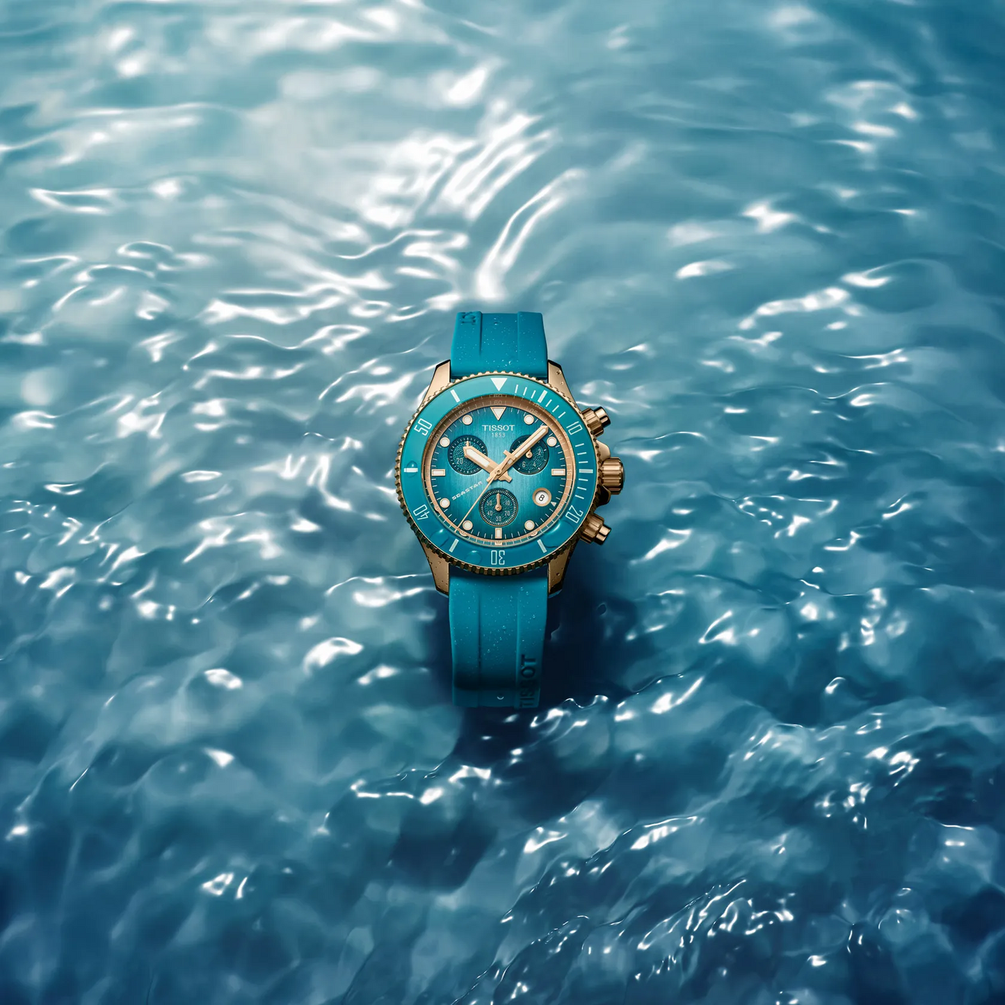 Tissot Seastar 1000 Turqouise Dial Quartz Chronograph 38mm Unisex Watch - T120.217.37.041.00