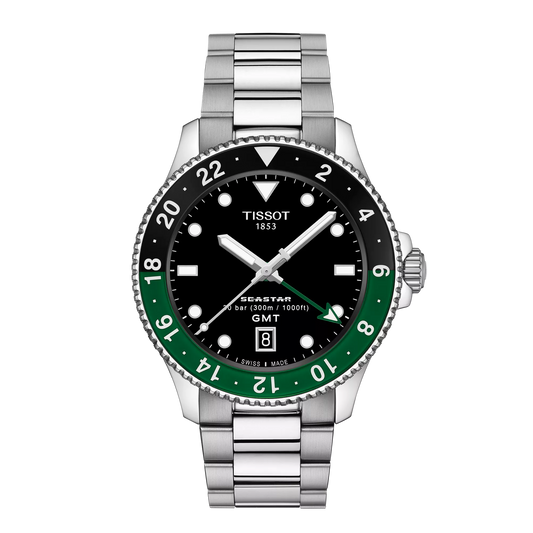 Tissot Seastar 1000 Quartz GMT Black Dial Men's Watch - T120.852.11.051.00