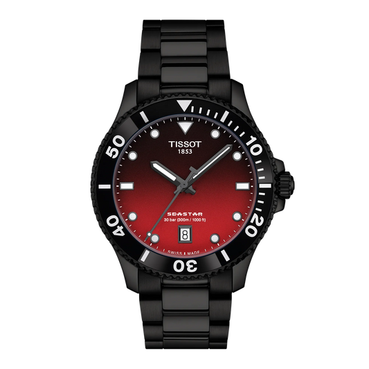 Tissot Seastar 1000 Quartz Red Dial Black Bracelet Men's Watch - T120.410.33.421.00