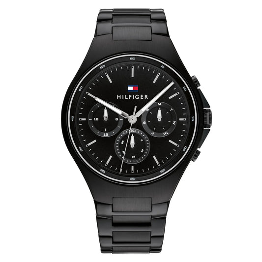 Tommy Hilfiger Justin Black Men's Chronograph Watch- TH1792055