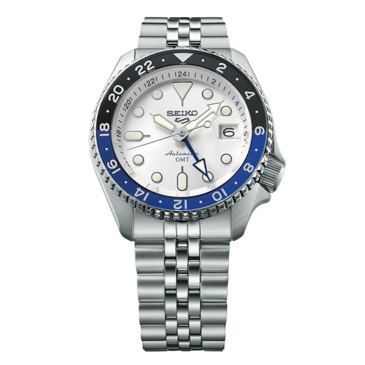 Seiko5 Sports White  Dial GMT Men's Automatic Watch - SSk033