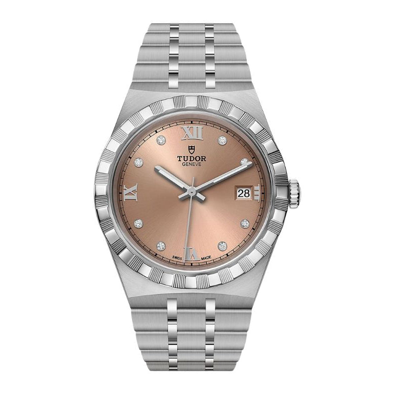 Tudor Royal Salmon Dial 38mm with Diamond Men's Automatic Watch - M28500-0009