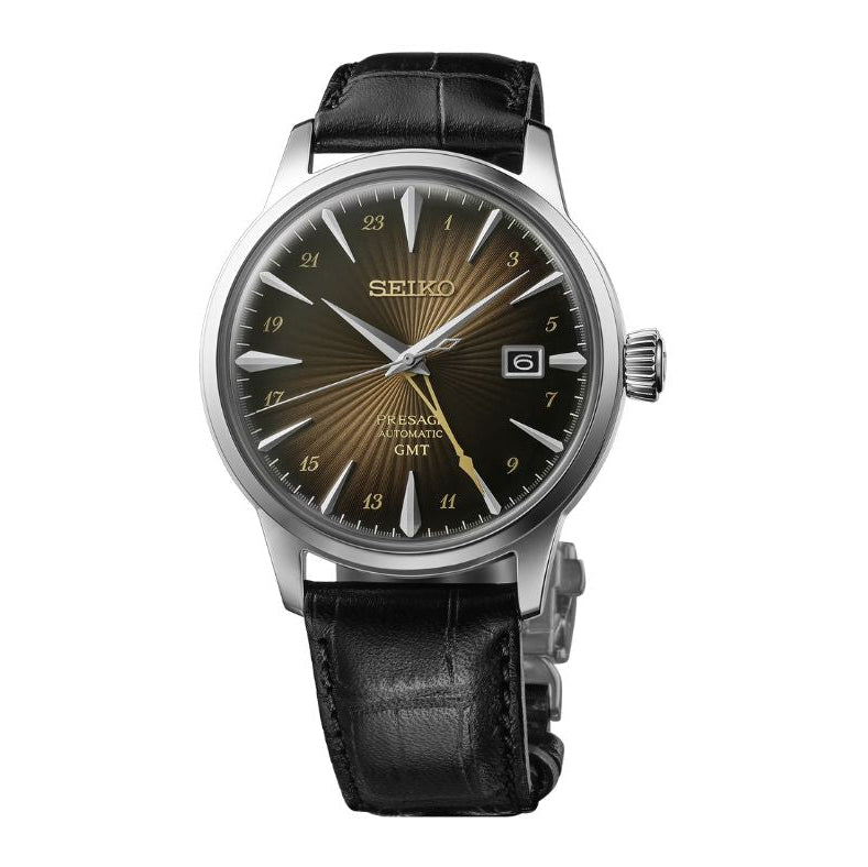 Seiko Presage Cocktail Time GMT Brown Dial Men's Automatic Watch - SSK039