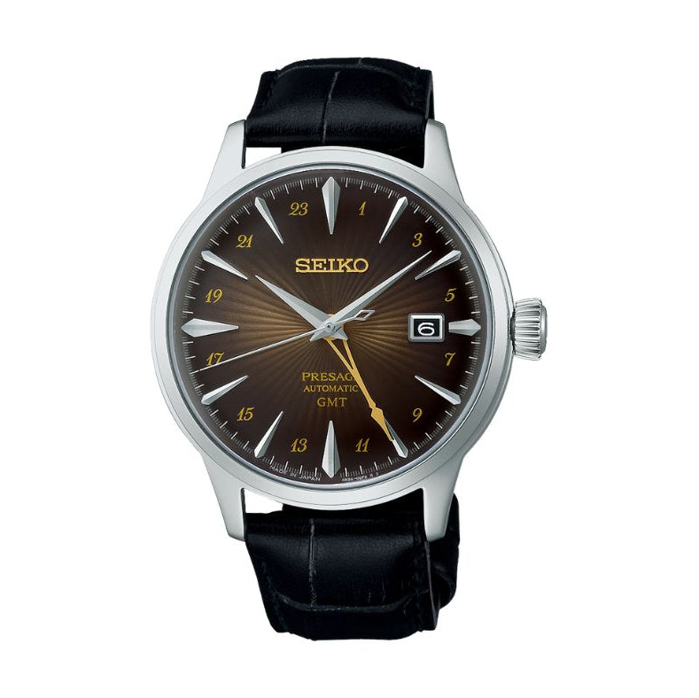Seiko Presage Cocktail Time GMT Brown Dial Men's Automatic Watch - SSK039