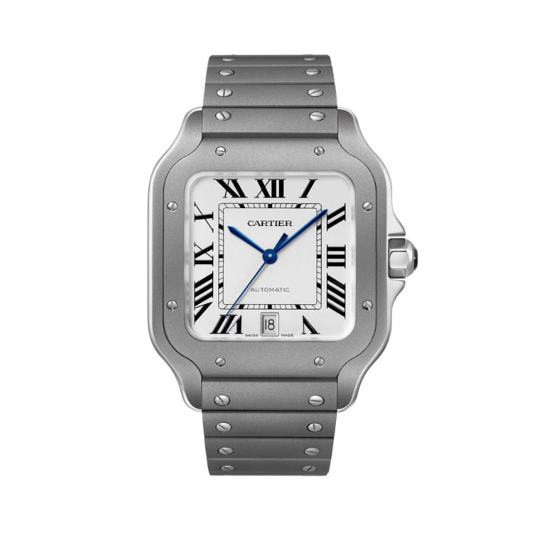 Cartier Santos de Cartier Large Titanium White Dial Men's Watch - WSSA0089