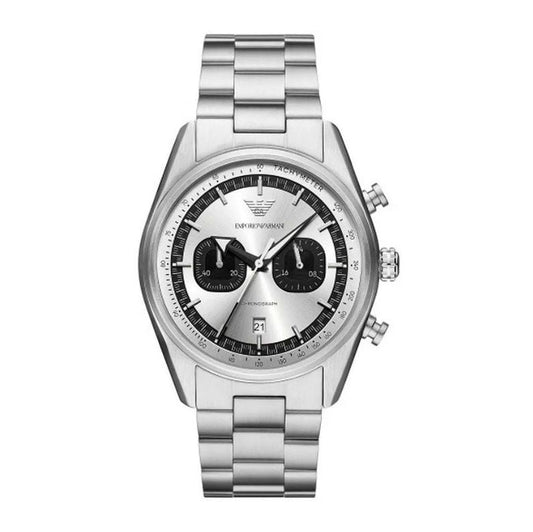 Emporio Armani Racer White Dial Chronograph Men's Watch - AR11636